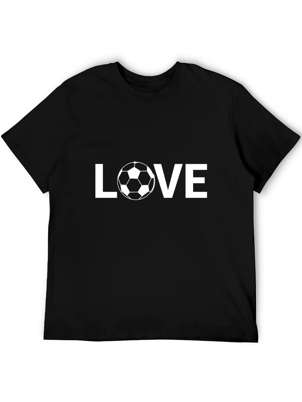 Love Soccer Graphic T-Shirt - Black Casual Tee