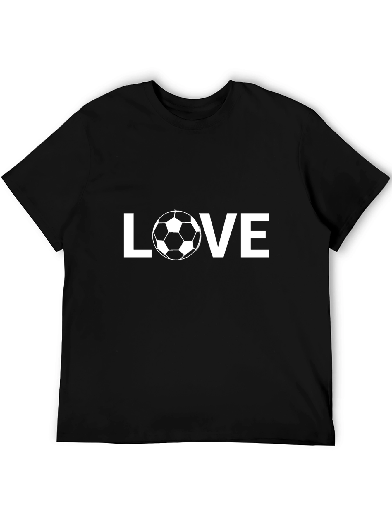 Love Soccer Graphic T-Shirt - Black Casual Tee