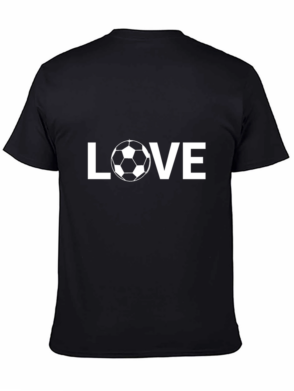 Love Soccer Graphic T-Shirt - Black Casual Tee