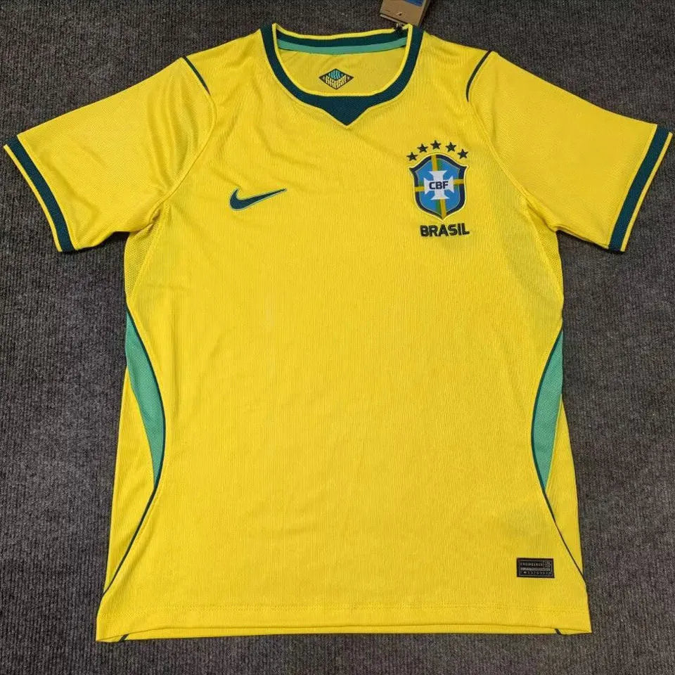NEYMAR JR #10 Brazil 1:1 Quality Home Yellow Fans Soccer Jersey 2026/27 ★★ Detail 1