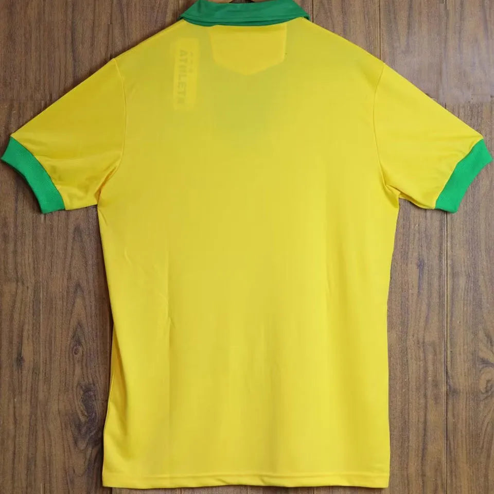 1958 Brazil Home Yellow Retro Soccer Jersey Back