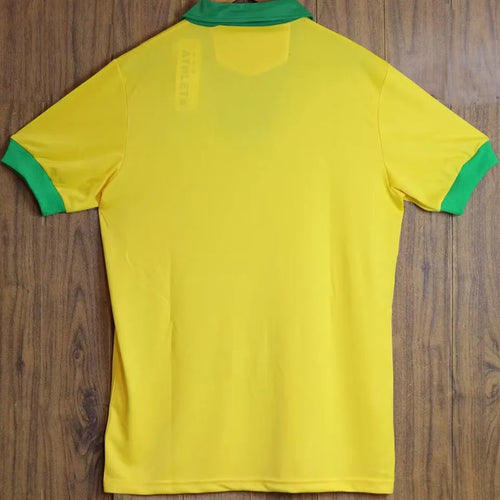 1958 Brazil Home Yellow Retro Soccer Jersey Back