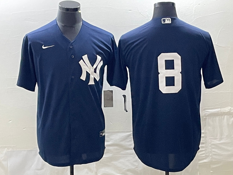 Men's New York Yankees Yogi Berra #8 Navy Replica Player Name Jerseys