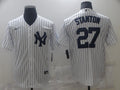 Men's New York Yankees Giancarlo Stanton #27 White Replica Baseball Jerseys
