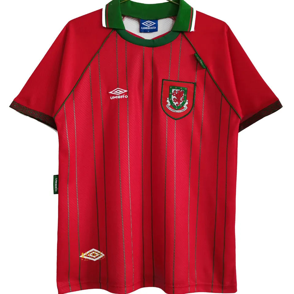 1994/96 Wales Home Red Retro Soccer Jersey Front