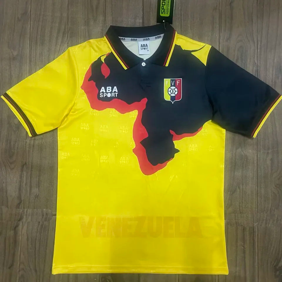 1998 Venezuela Away Yellow Retro Soccer Jersey Front