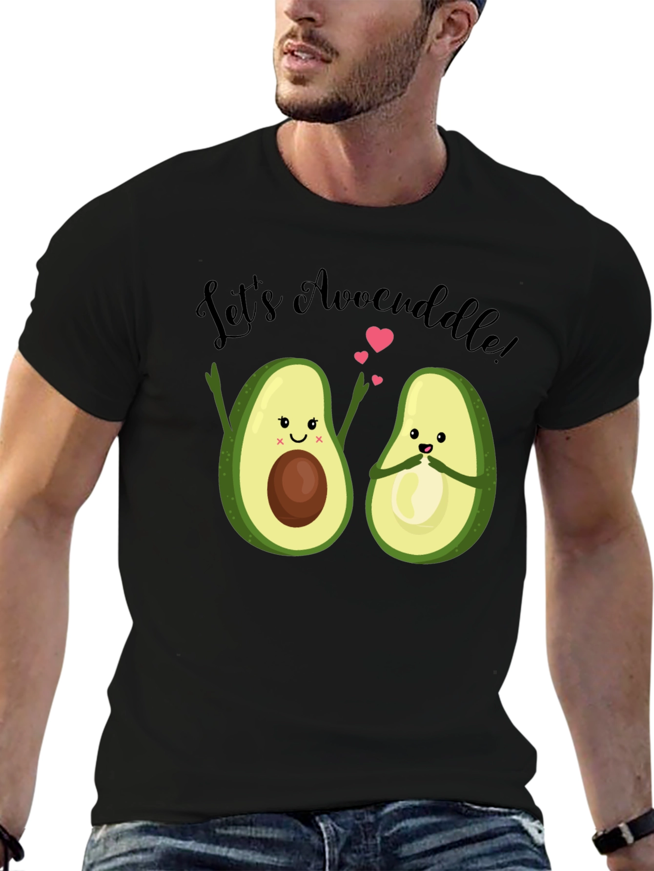 Lets Avocuddle Black Graphic T-Shirt