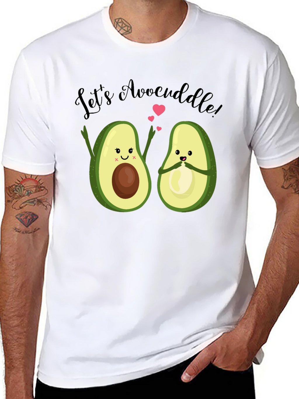 Lets Avocuddle Black Graphic T-Shirt