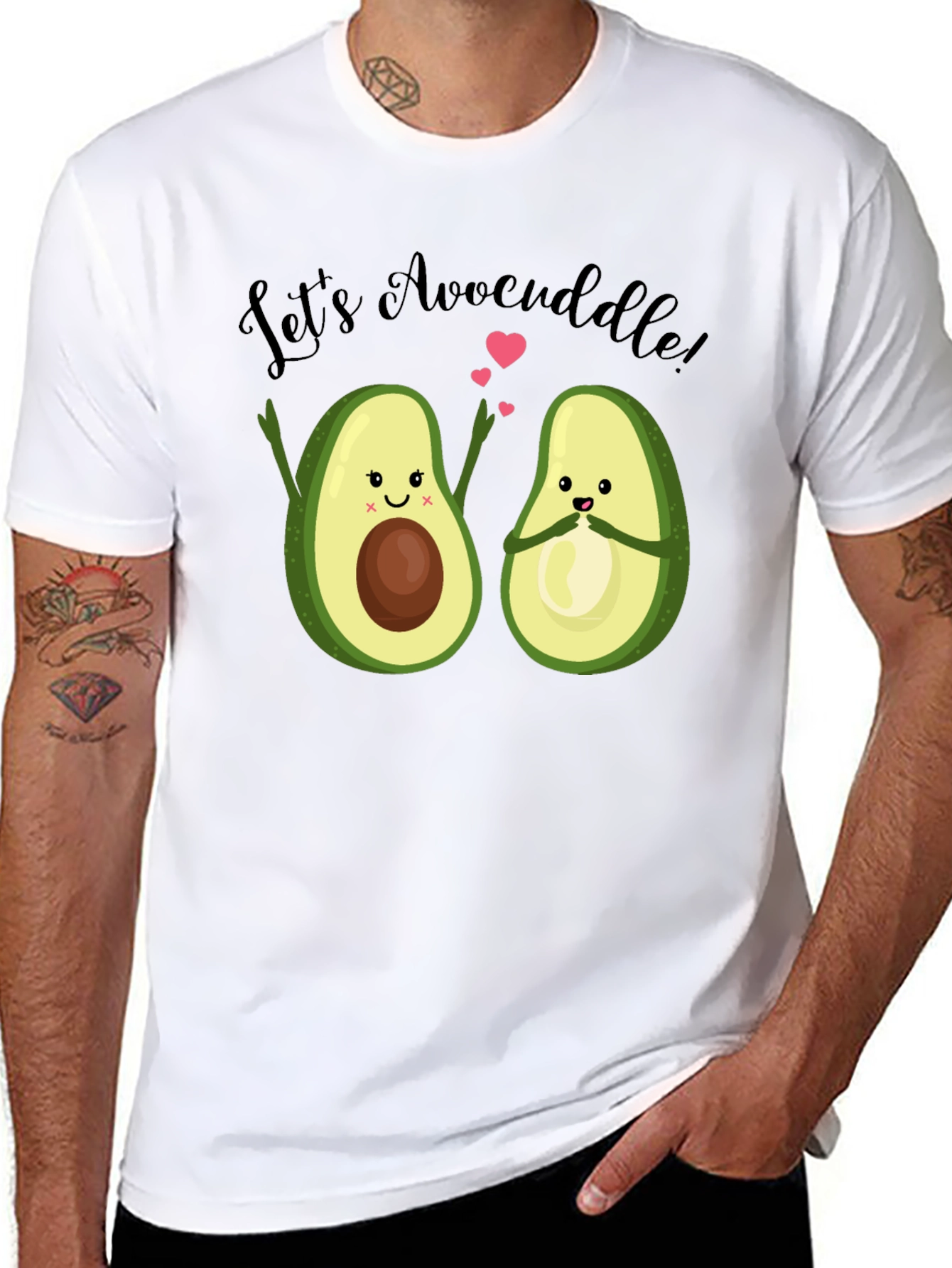 Lets Avocuddle Black Graphic T-Shirt