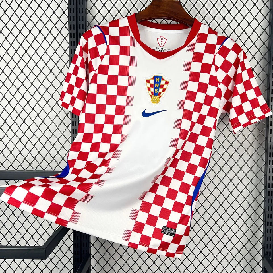 2026/27 Croatia Home Fans Soccer Jersey (Have Right Patch 有右臂章 黑底白字） Detail 3