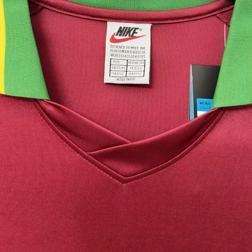 1998 Portugal Home Retro Soccer Jersey Detail 3