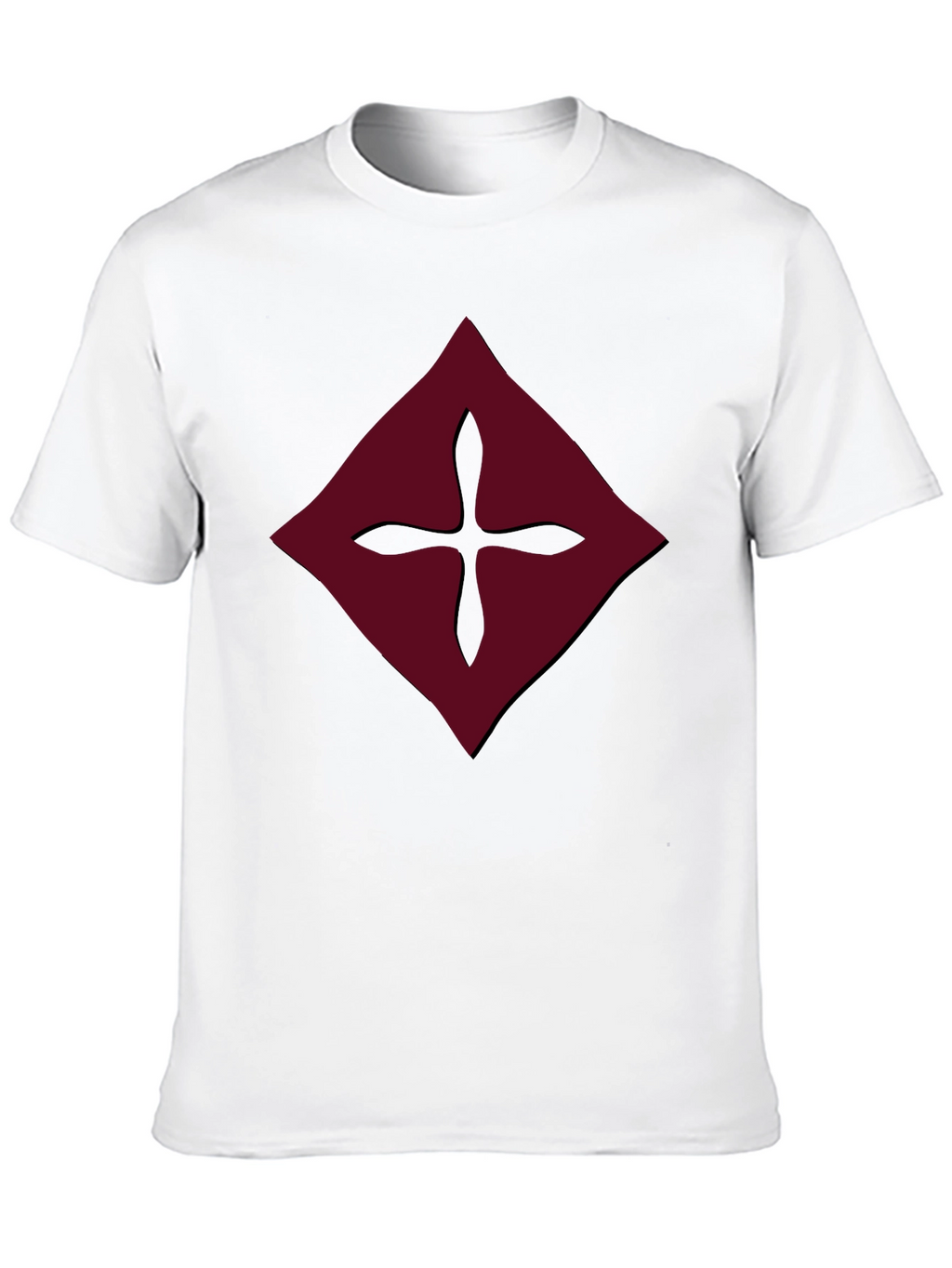 Burgundy Diamond Cross Graphic Tee - Mens Black Shirt