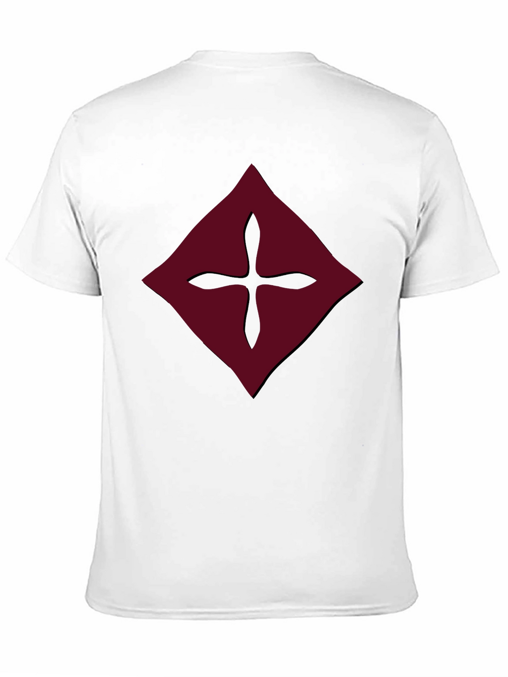 Burgundy Diamond Cross Graphic Tee - Mens Black Shirt