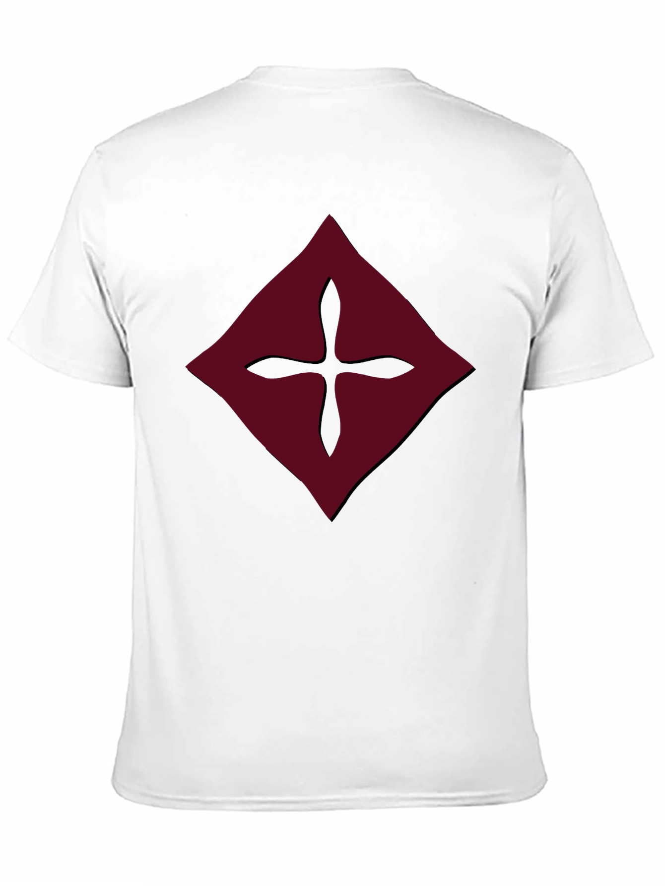 Burgundy Diamond Cross Graphic Tee - Mens Black Shirt