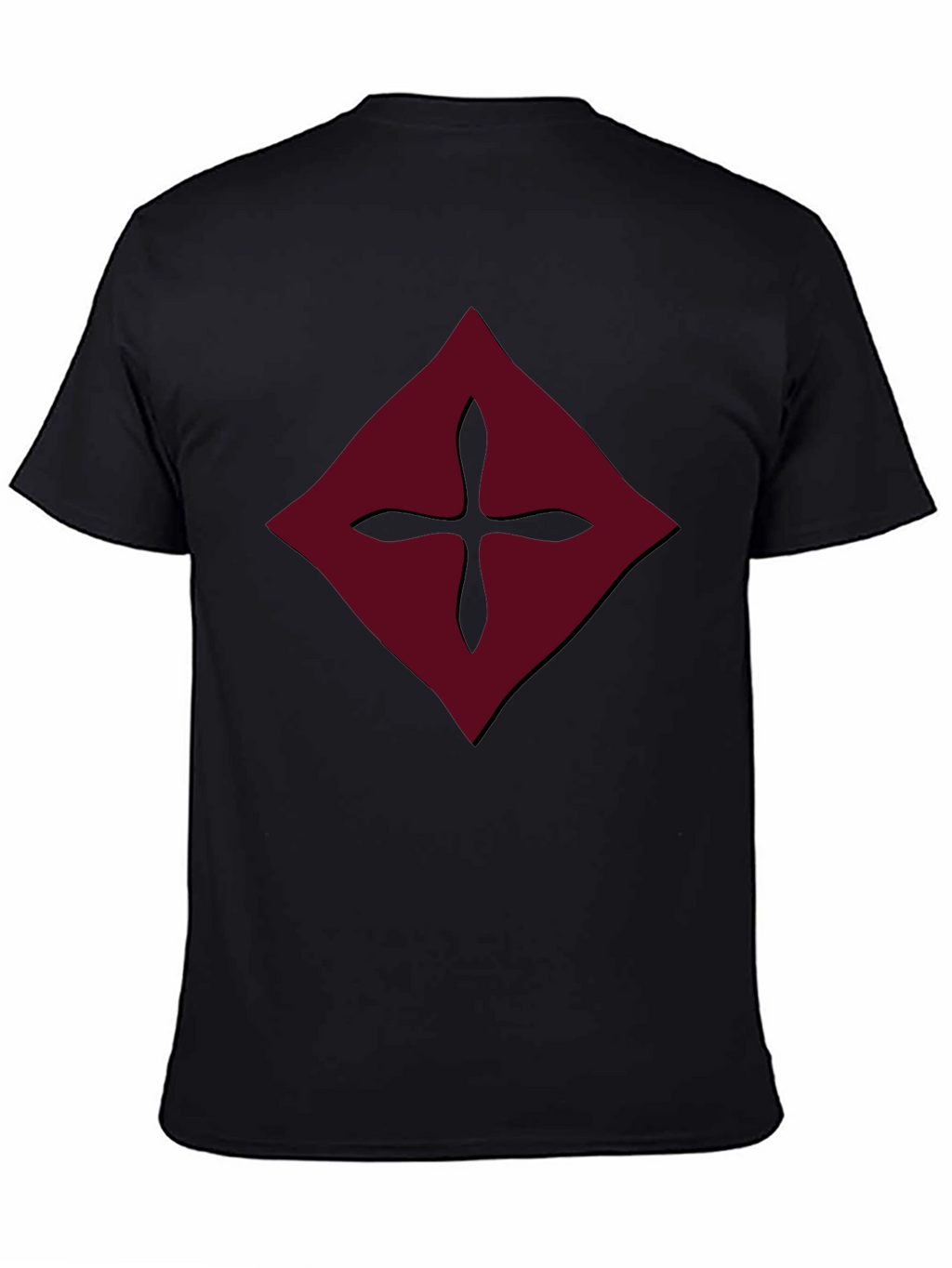Burgundy Diamond Cross Graphic Tee - Mens Black Shirt