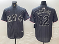 Men's New York Mets Francisco Lindor #12 Graphite 2024 City Connect Limited Player Jerseys