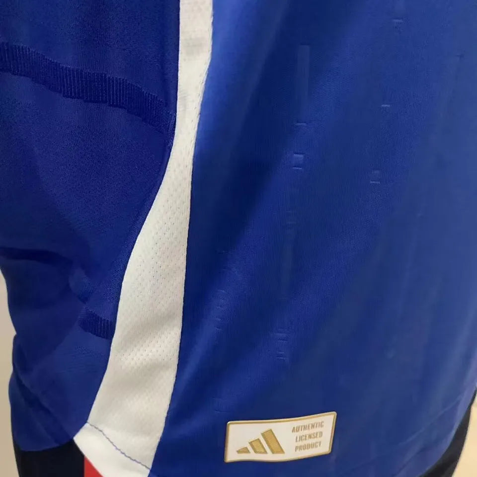 2024 Italy Home Blue Player Version Long Sleeve Jersey Detail 4