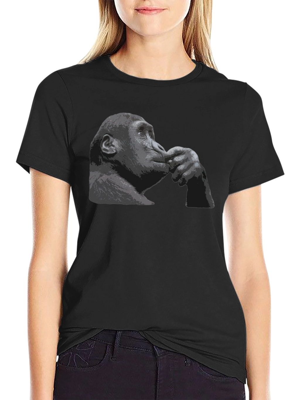 Thinking Chimpanzee Graphic T-Shirt
