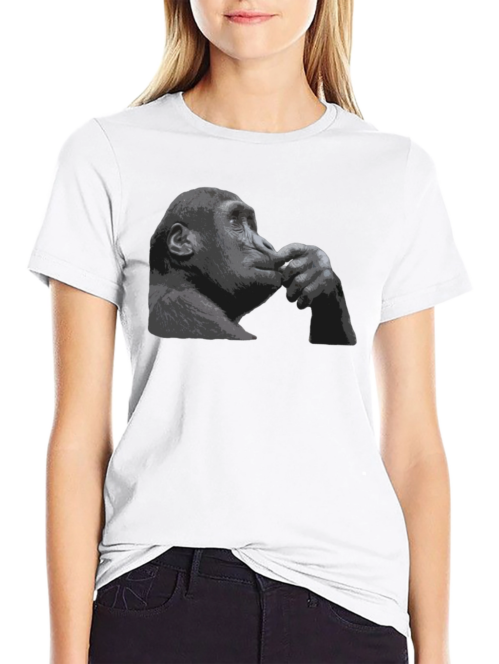 Thinking Chimpanzee Graphic T-Shirt