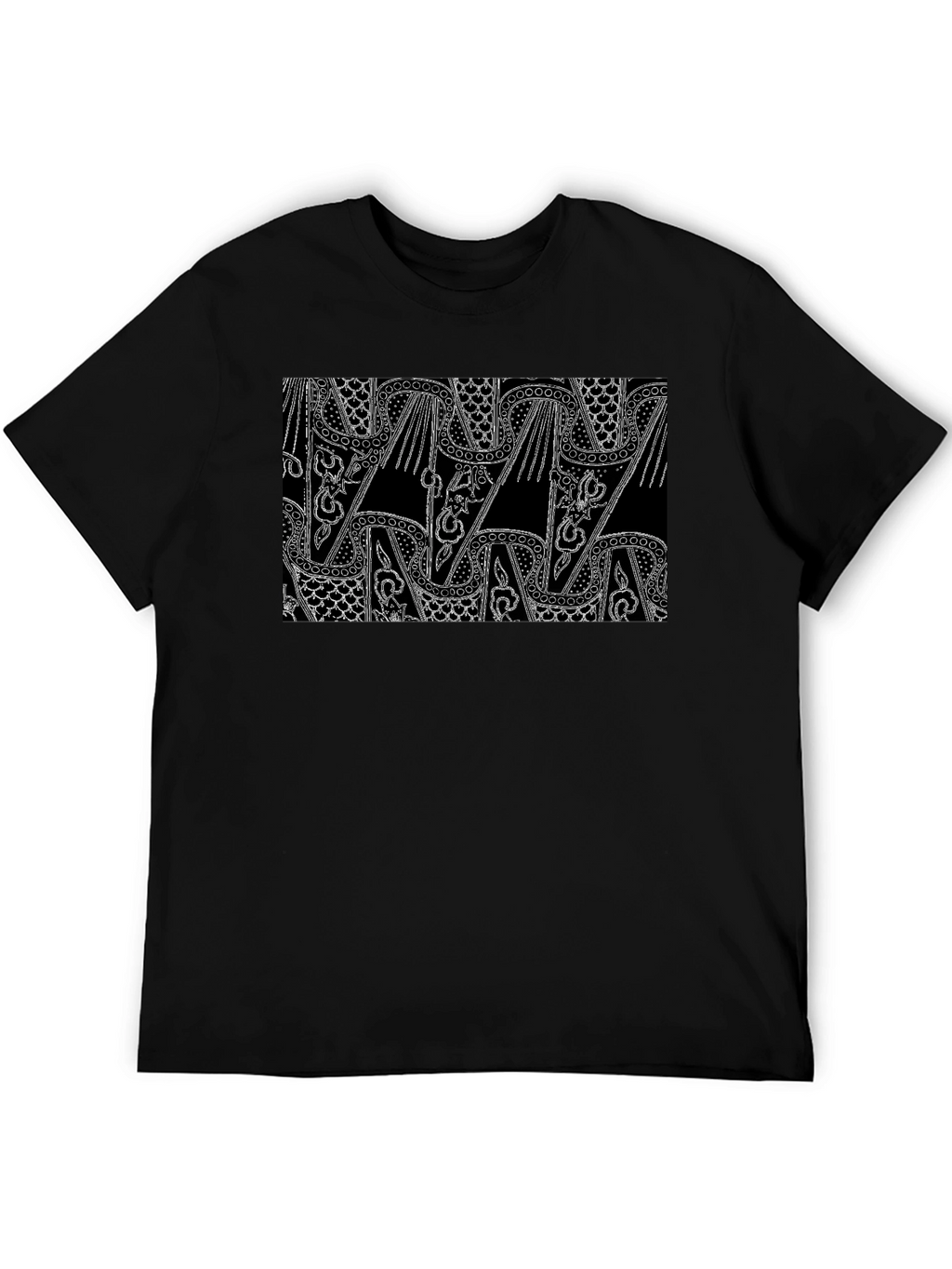 Abstract Pattern Black T-Shirt for Men