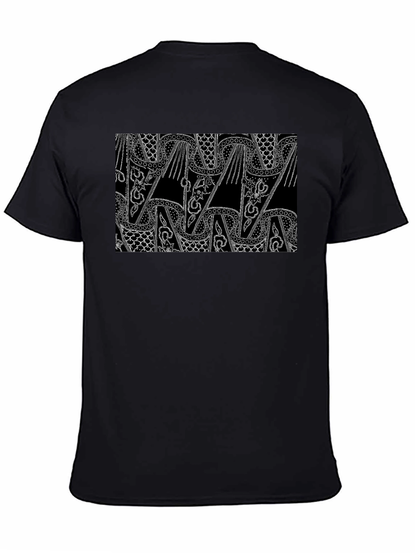 Abstract Pattern Black T-Shirt for Men