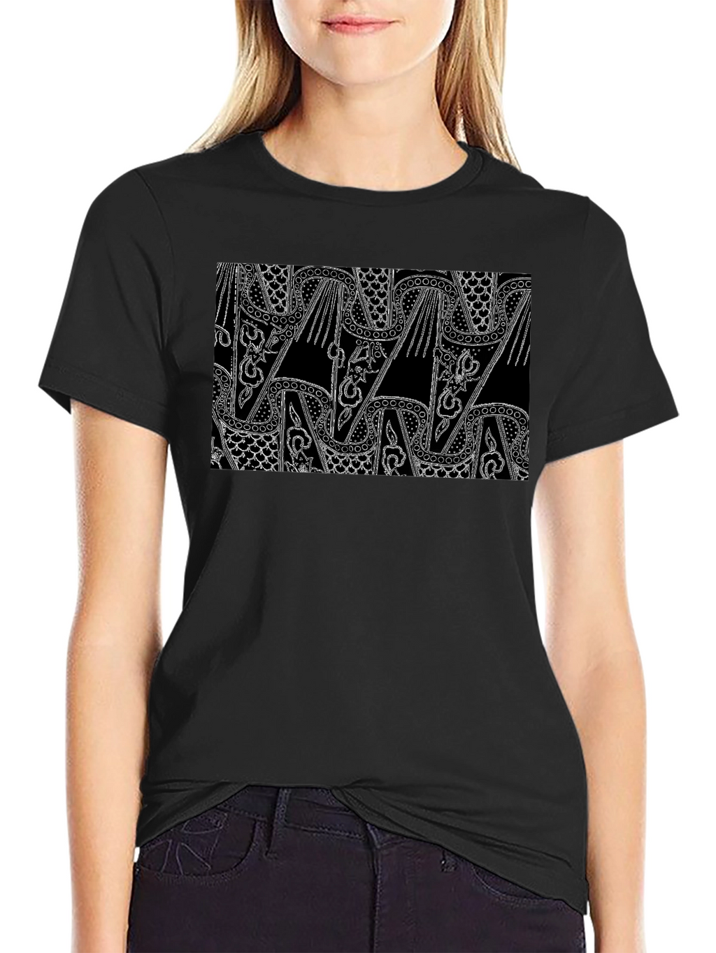 Abstract Pattern Black T-Shirt for Men