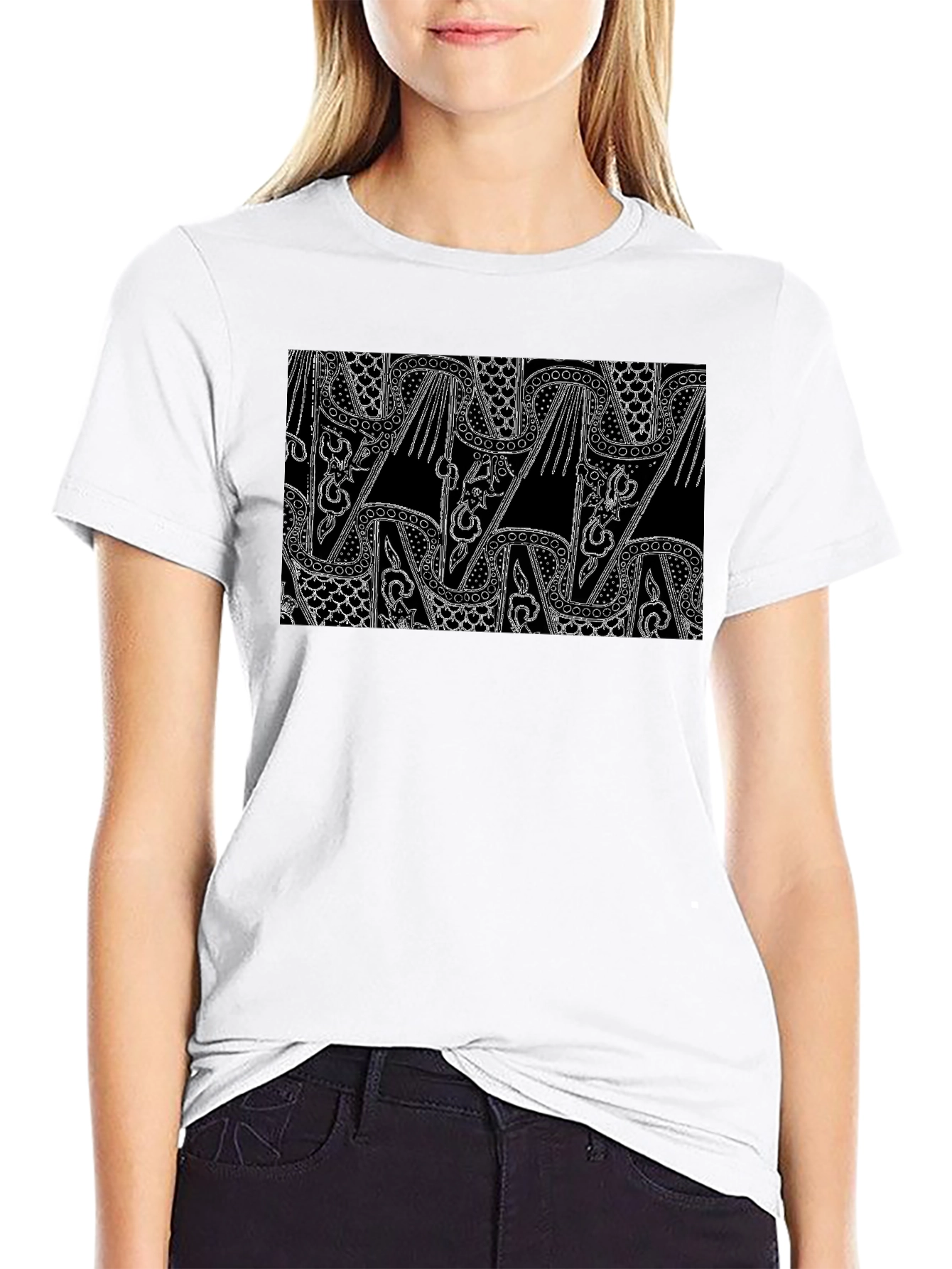 Abstract Pattern Black T-Shirt for Men