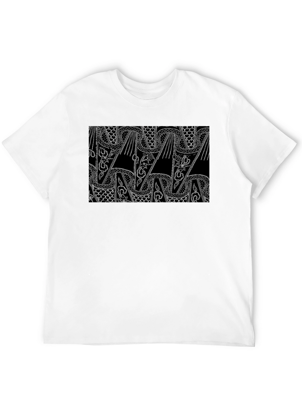 Abstract Pattern Black T-Shirt for Men