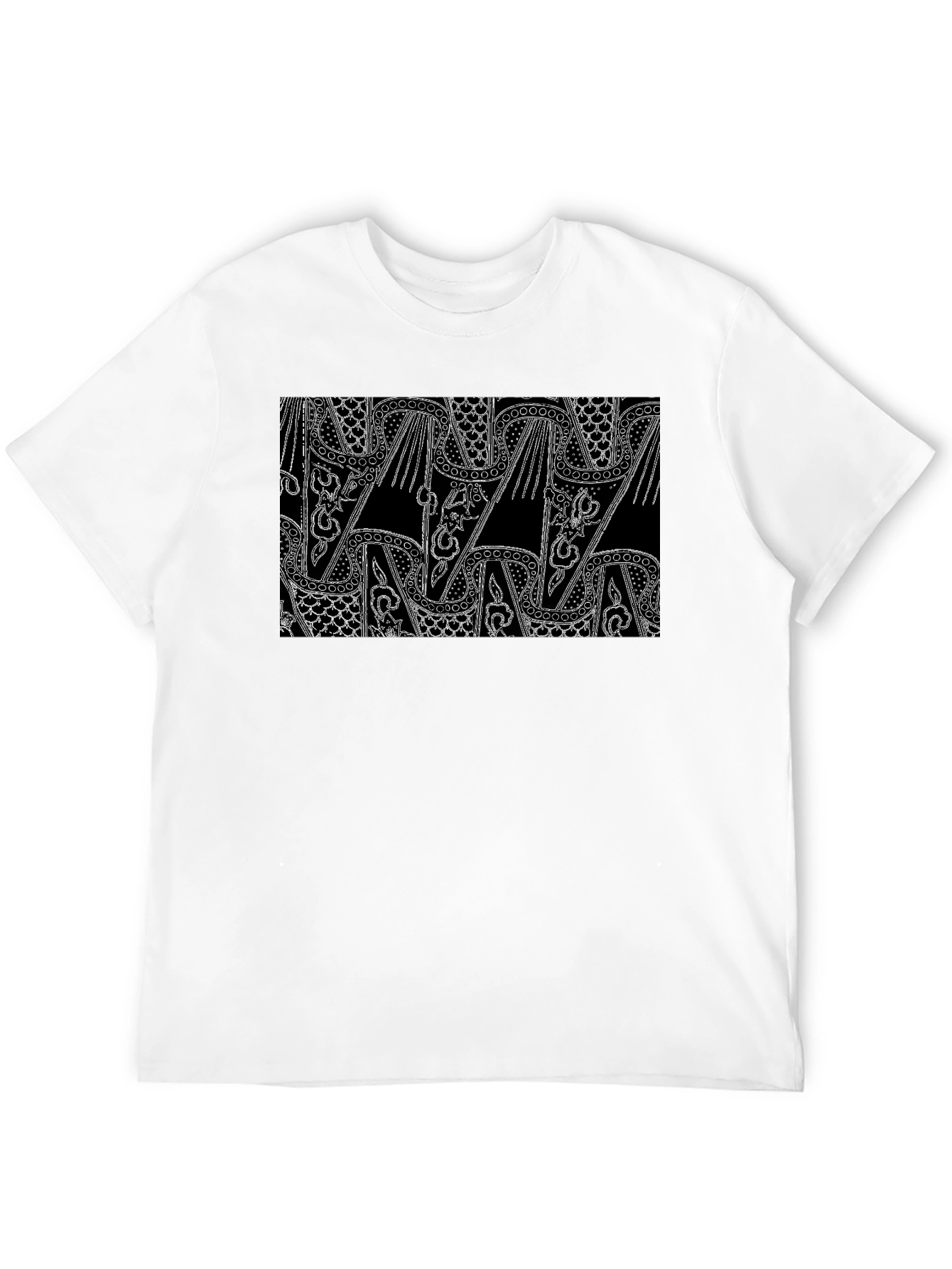 Abstract Pattern Black T-Shirt for Men