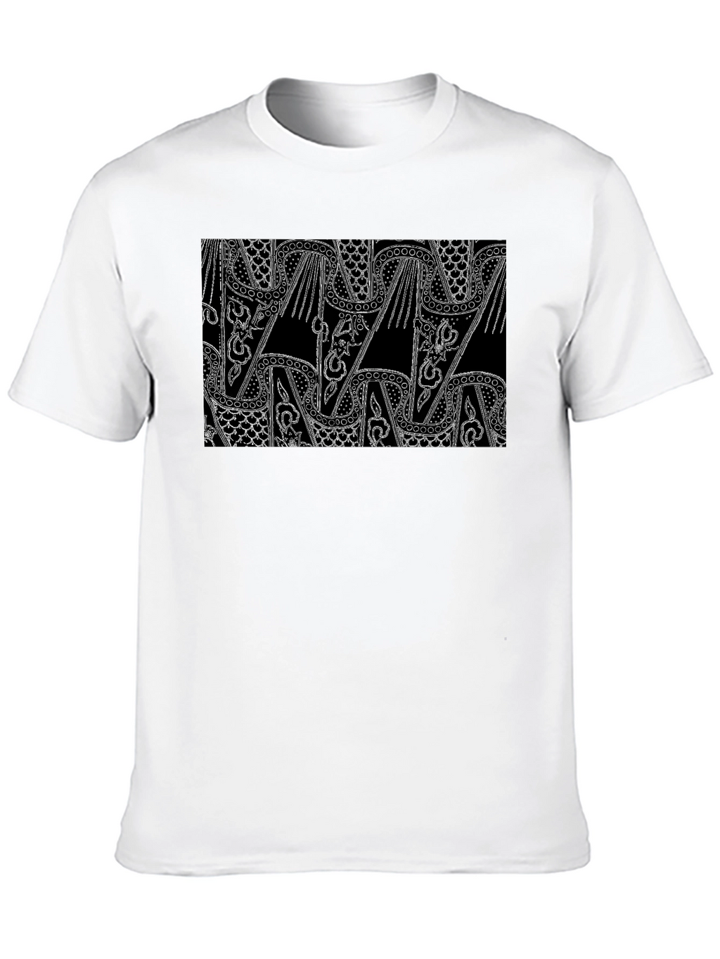 Abstract Pattern Black T-Shirt for Men
