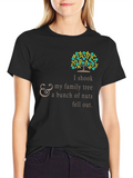 Funny Family Tree Black T-Shirt