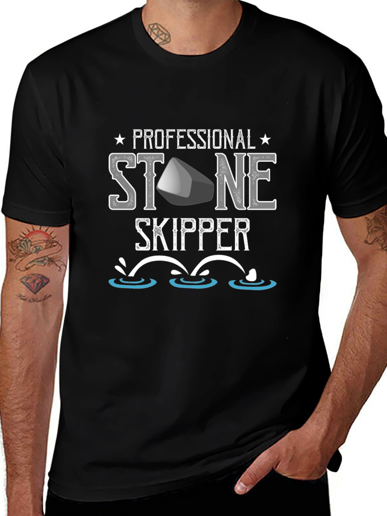 Professional Stone Skipper T-Shirt - Fun Casual Tee