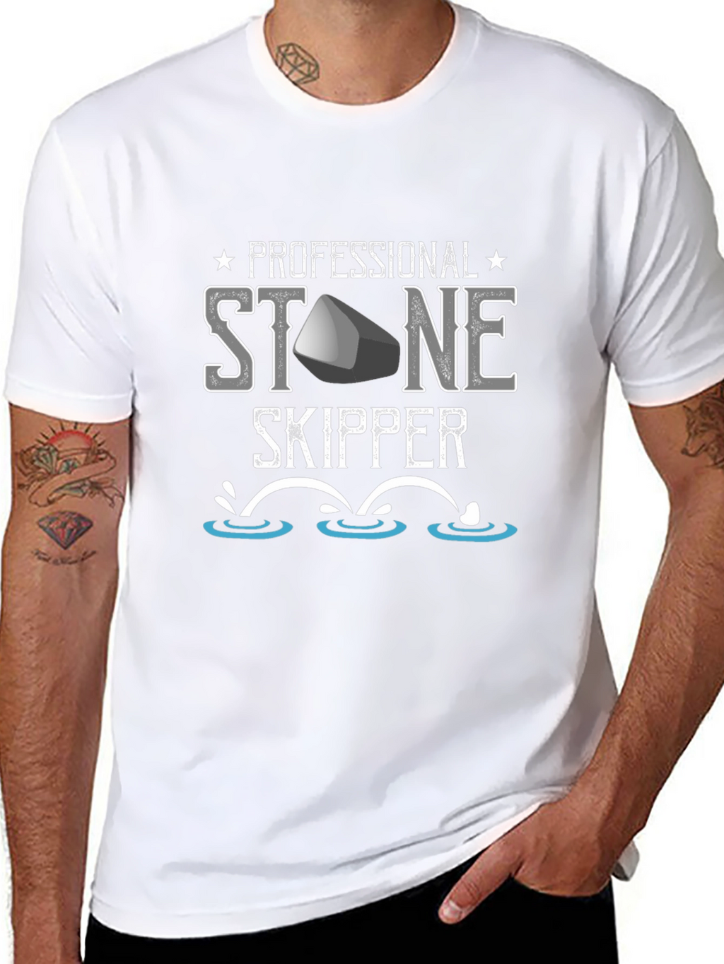 Professional Stone Skipper T-Shirt - Fun Casual Tee