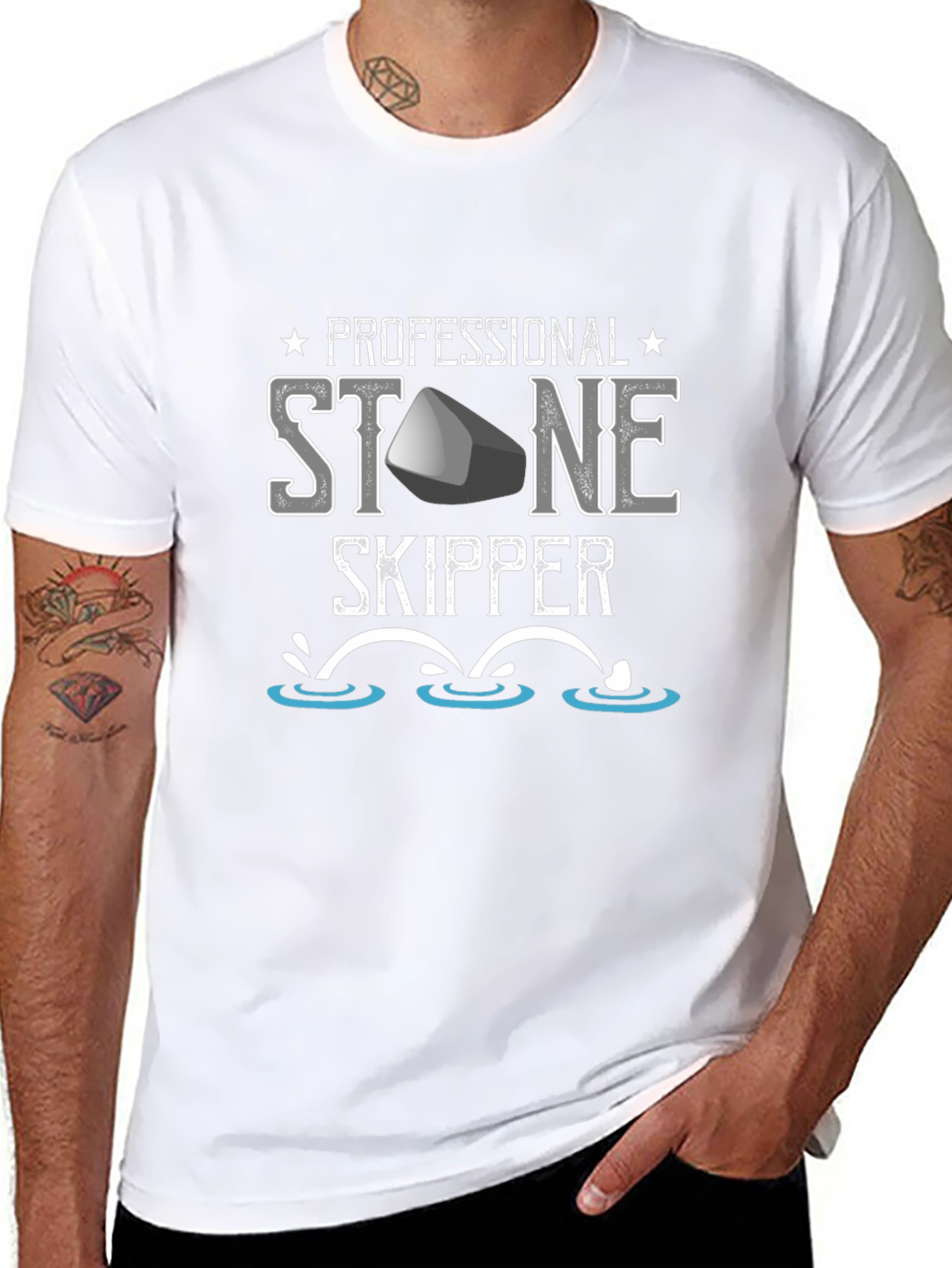 Professional Stone Skipper T-Shirt - Fun Casual Tee