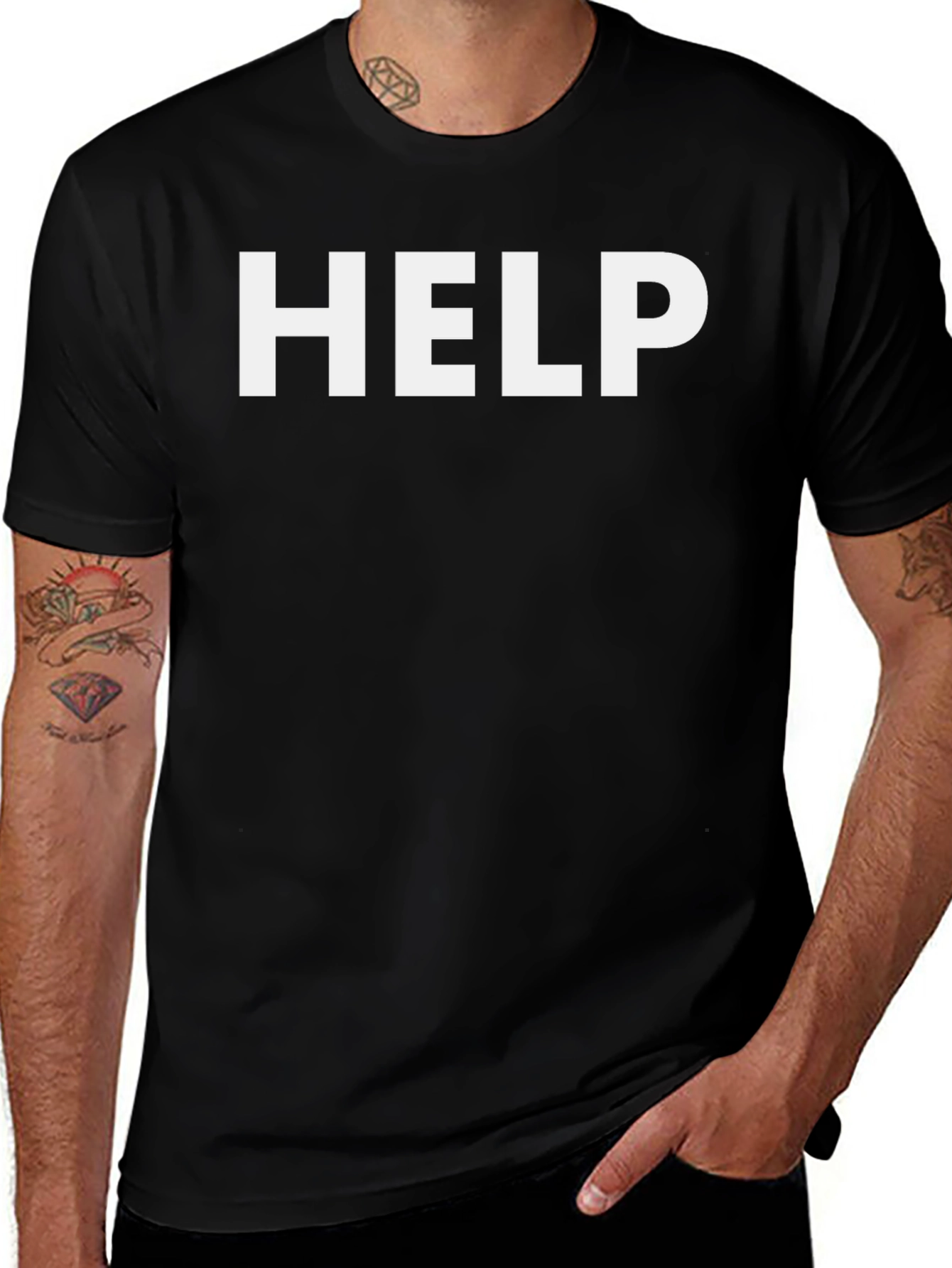 HELP Graphic Tee - Bold Statement T-Shirt