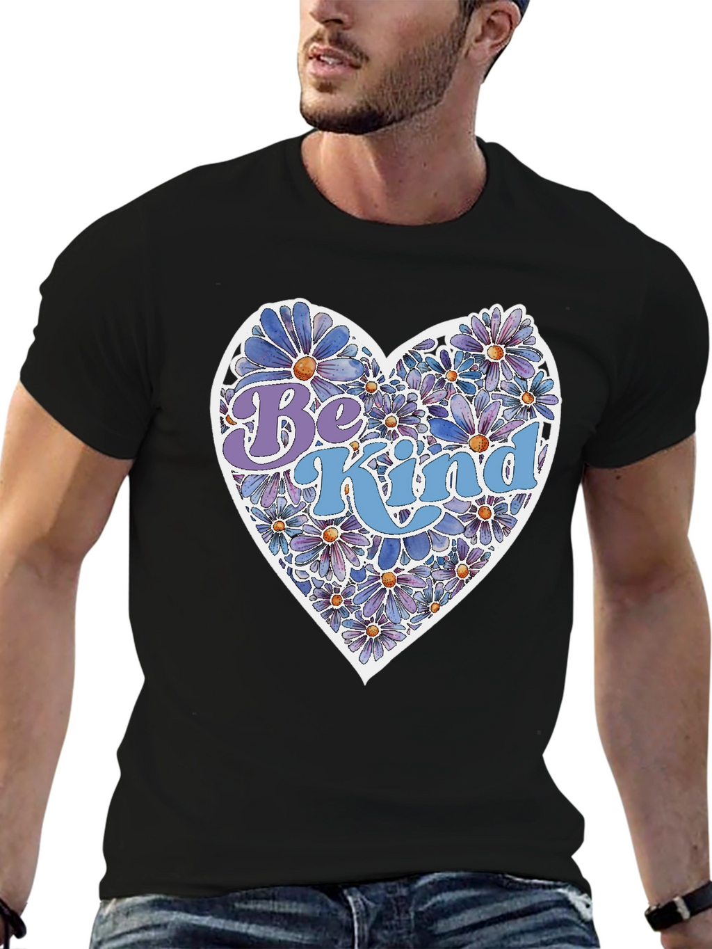 Be Kind Floral Heart Graphic Tee - Unisex