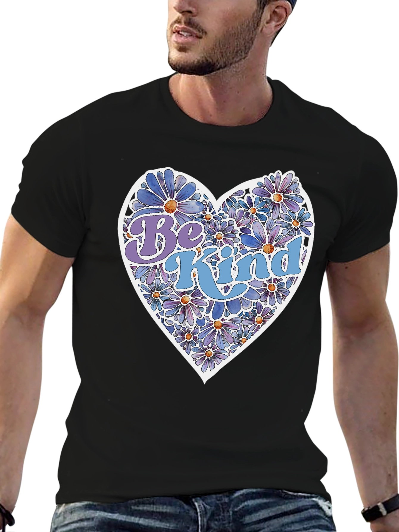 Be Kind Floral Heart Graphic Tee - Unisex