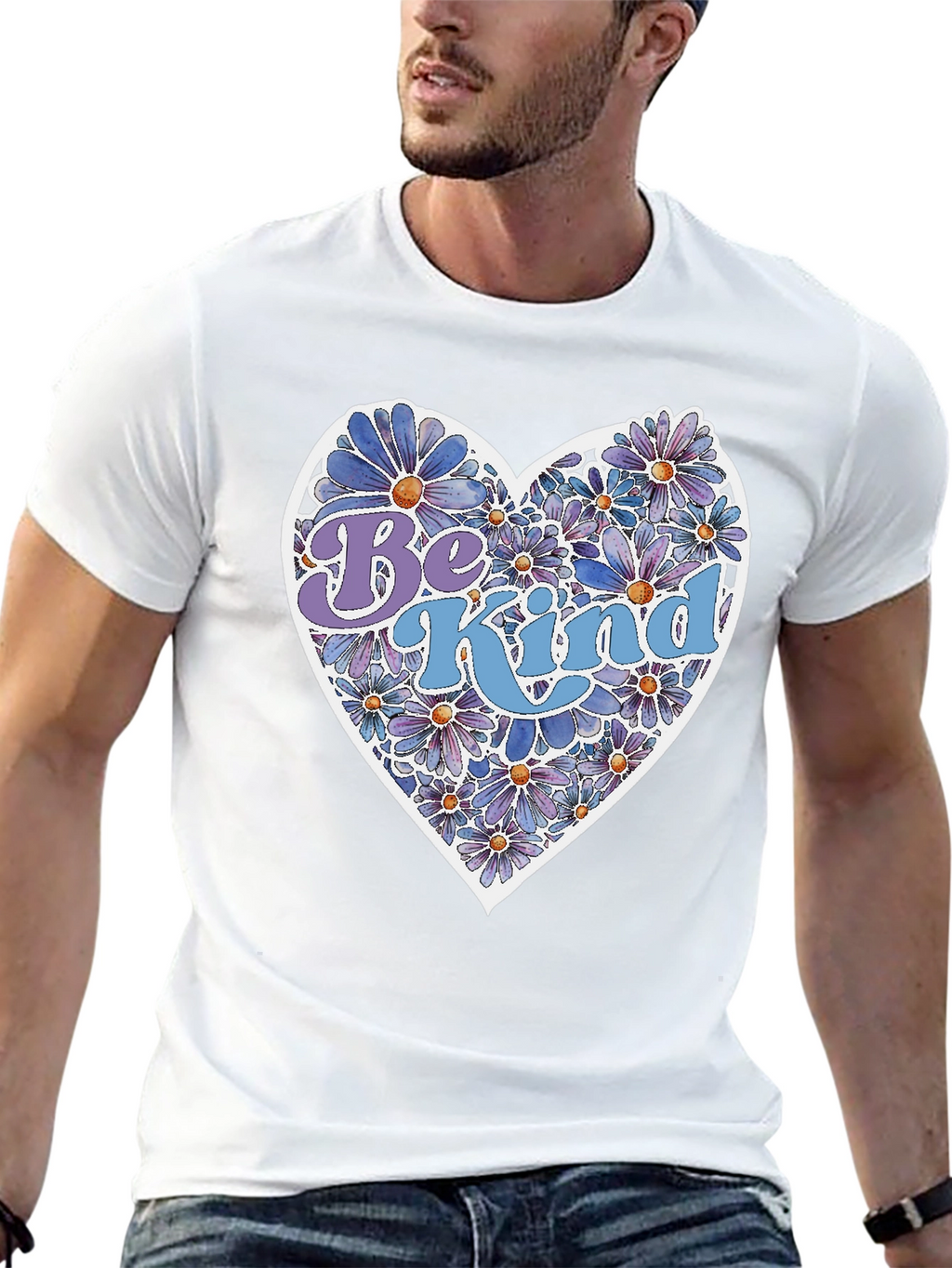 Be Kind Floral Heart Graphic Tee - Unisex