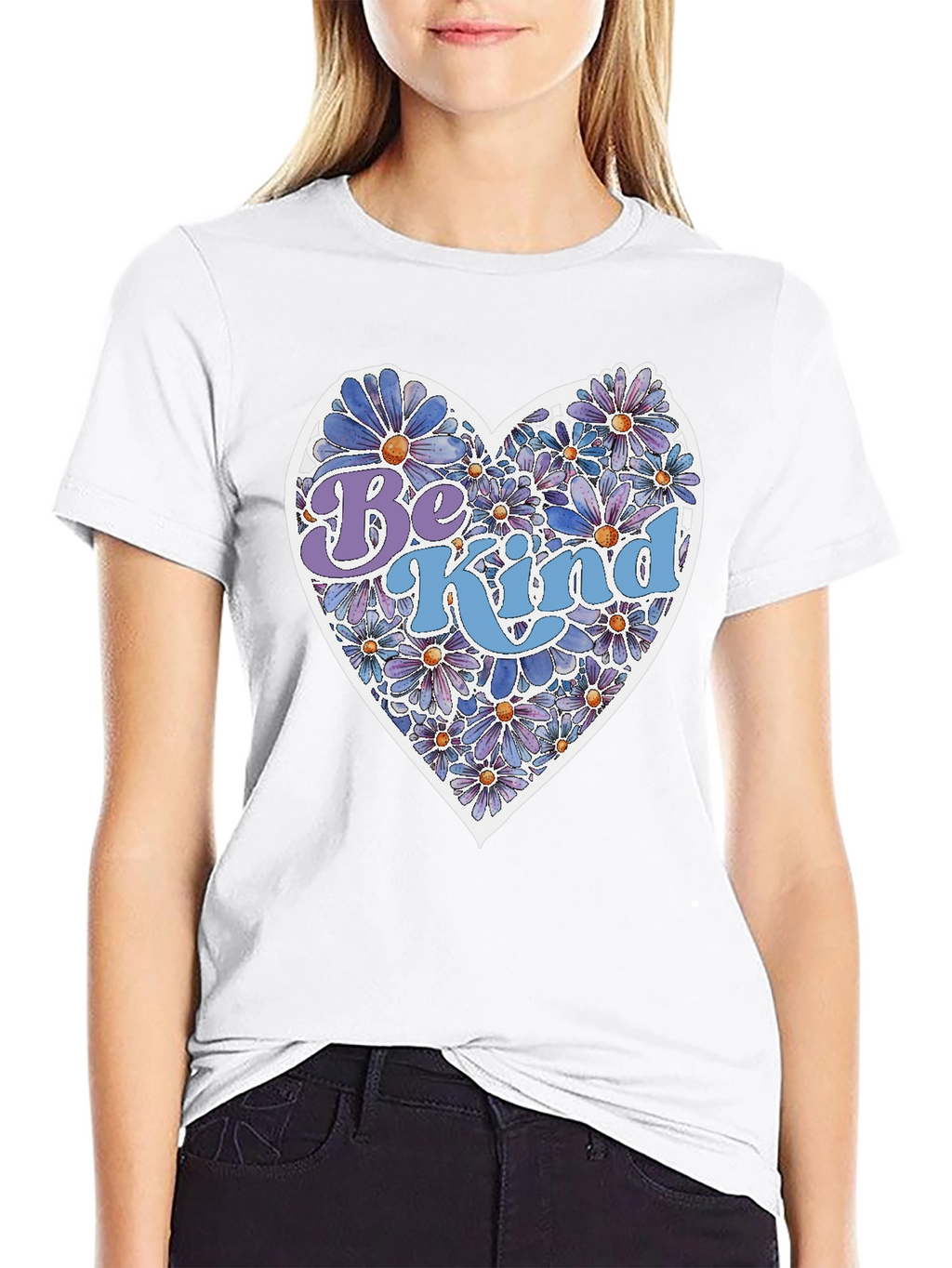 Be Kind Floral Heart Graphic Tee - Unisex