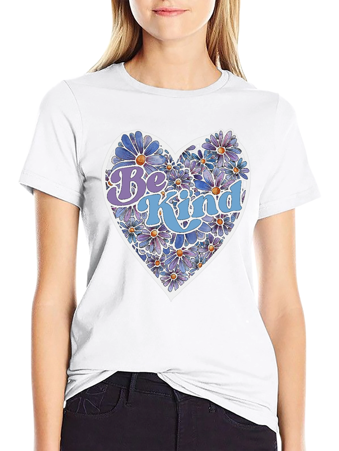 Be Kind Floral Heart Graphic Tee - Unisex