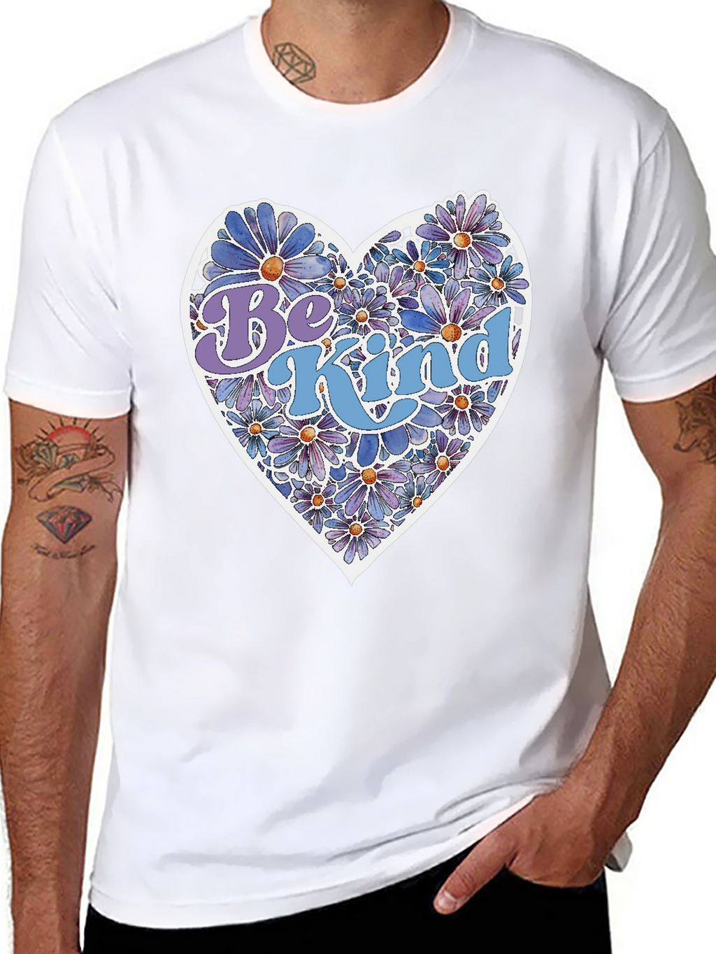Be Kind Floral Heart Graphic Tee - Unisex