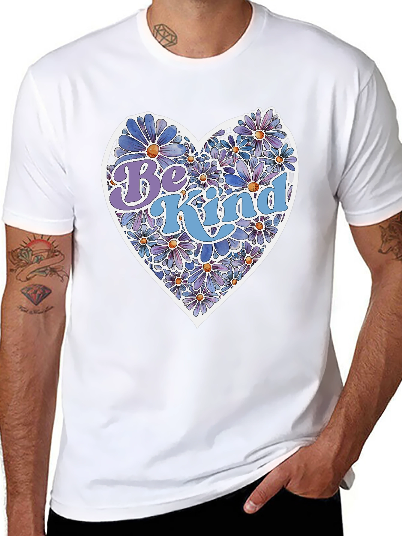 Be Kind Floral Heart Graphic Tee - Unisex