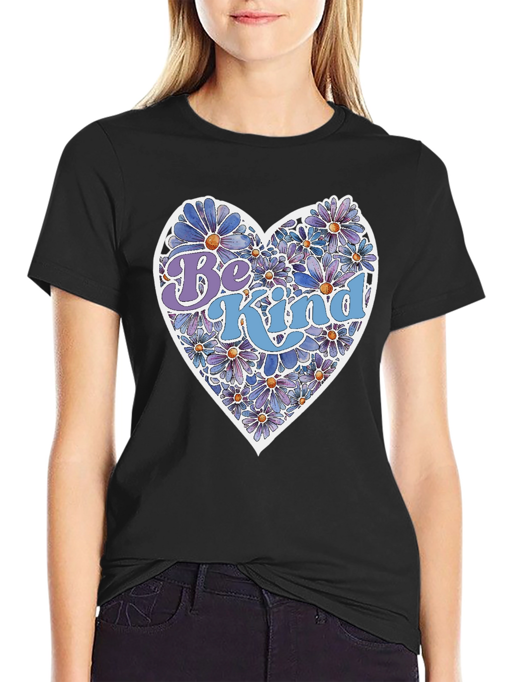 Be Kind Floral Heart Graphic Tee - Unisex