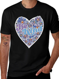 Be Kind Floral Heart Graphic Tee - Unisex