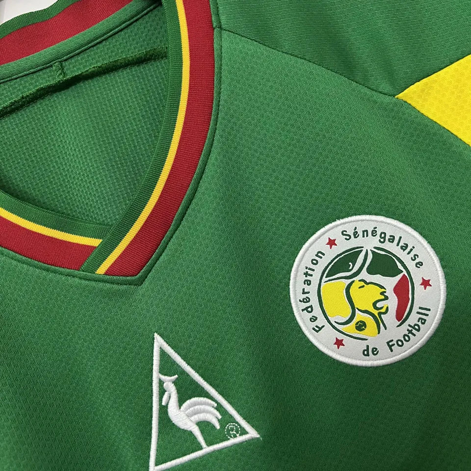 2002 Senegal Home Green Retro Soccer Jersey Detail 1