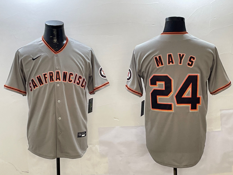 Men's San Francisco Giants Willie Mays #24 Gray Replica Player Jerseys