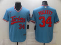Men's Minnesota Twins Kirby Puckett #34 Blue Replica Player Jerseys