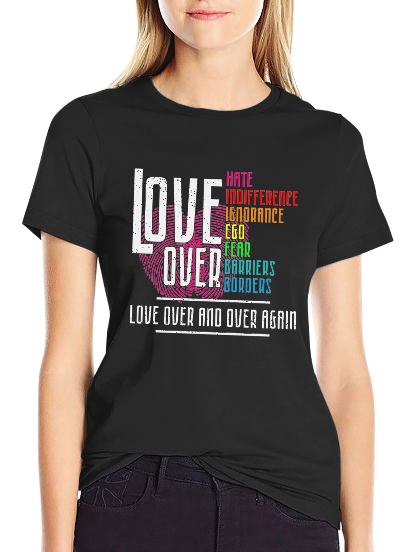 Love Over All Black T-Shirt