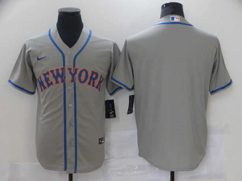 Men's New York Mets Gray Road Authentic Blank Jerseys