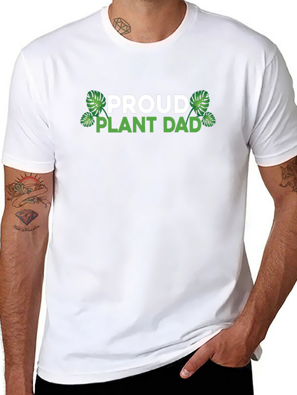 Proud Plant Dad T-Shirt - Black Casual Tee